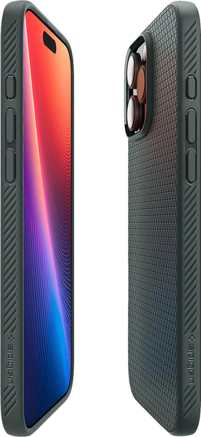 Etui Spigen Liquid Air dla Apple iPhone 16 Pro Abyss Green (ACS08119) - obraz 7