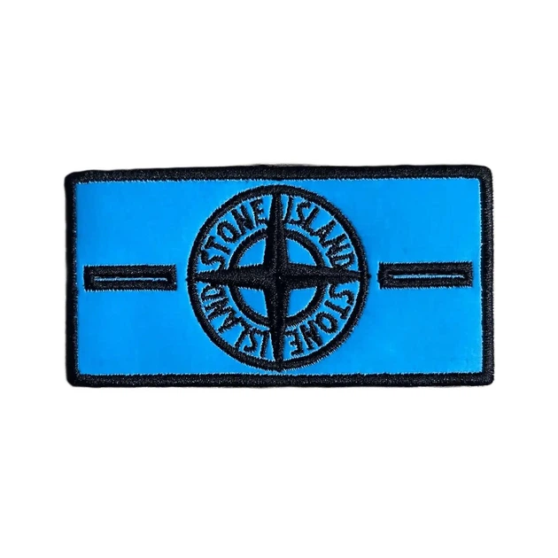 Термопатч Стон Айленд (Stone Island) Black x Blue + 2 гудзики Блакитний - зображення 3