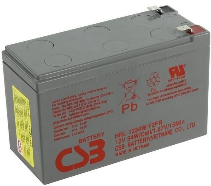 Akumulator CSB HRL1234WF2 12 V 9 Ah (5904006036962) - obraz 1