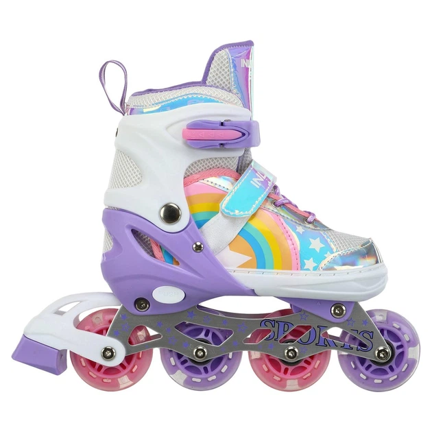Роликовые коньки раздвижные Banwei 901-3 размер 31-34 White-Purple-Multicolor - изображение 3