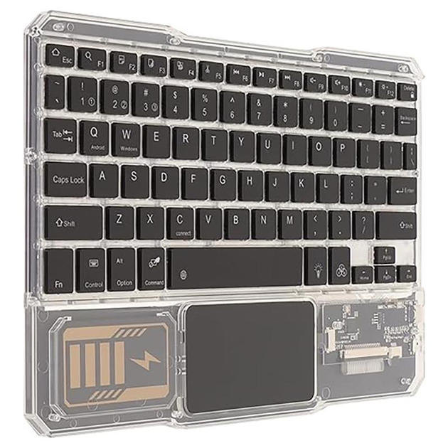 Трёхканальный набор клавиатуры с мышью KB-333 Wireless 2,4Ghz + Bluetooth в прозрачном корпусе с подсветкой RGB - изображение 2