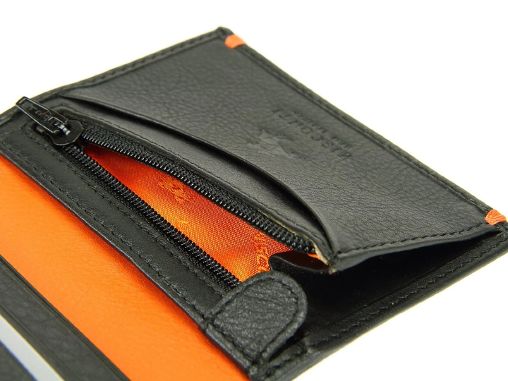 Мужской кожаный кошелек Visconti AP61 Brig (Black Orange) - изображение 8