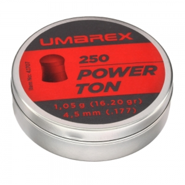 Пули Umarex Power Ton 1,05гр. кал.4.5 (.177) 250шт. - изображение 2