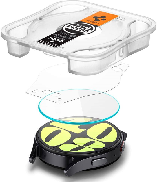Zestaw szkieł ochronnych Spigen Glas.tR EZ-Fit do Samsung Galaxy Watch 7 44mm 2-pack (8809971233552) - obraz 5