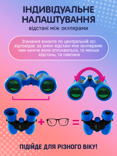 Бінокль дитячий іграшковий іграшка 8 х 21 для дітей спорту ігор дитини та подорожей синій іграшкові дитячі біноклі (KB-821/Blue) - Фото 4 Бінокль дитячий іграшковий іграшка 8 х 21 для дітей спорту ігор дитини та подорожей синій іграшкові дитячі біноклі (KB-821/Blue) - зображення 4