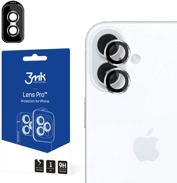 Szkło hartowane 3MK Lens Protection Pro na aparat Apple iPhone 16/16 Plus Silver (5903108588515) - obraz 1