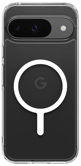 Etui Spigen Ultra Hybrid Metal Ring (MagFit) do Google Pixel 9 Pro Transparent-White (ACS07686) - obraz 1