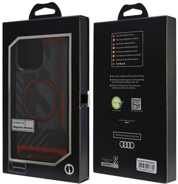 Etui Audi IML Sport z MagSafe do Apple iPhone 16 Pro Max Black/Red (6955250227872) - obraz 7