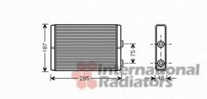 Радиатор печки Van Wezel 17006325 Citroen C8, Jumpy; Peugeot Expert, 807; Fiat Scudo 00094644203, 6448K8, 946442038 - изображение 1