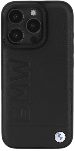 Etui CG Mobile BMW Leather Hot Stamp MagSafe do Apple iPhone 16 Pro Black (BMHMP16LSLLBK) - obraz 3