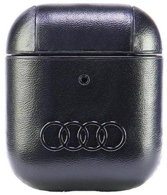 Etui Audi Leather Big Logo do AirPods 1 / 2 Black (6955250228251) - obraz 1