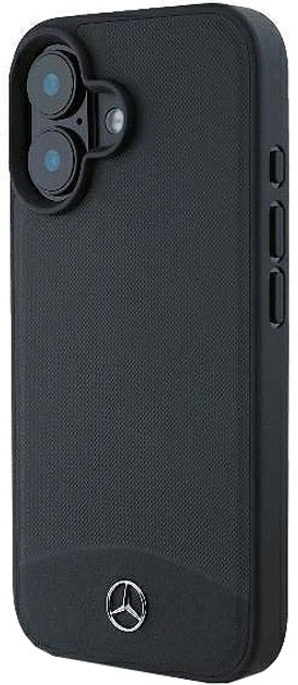 Etui Mercedes-Benz Textured And Plain Leather MagSafe dla iPhone 16 Black (MEHMP16S23RBARK) - obraz 4