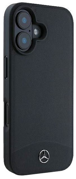 Etui Mercedes-Benz Textured And Plain Leather MagSafe dla iPhone 16 Black (MEHMP16S23RBARK) - obraz 5