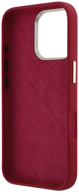 Etui Guess Hardcase Silicone Script Metal Logo do Apple iPhone 16 Pro Magenta (GUHCP16LSMBSLM) - obraz 7
