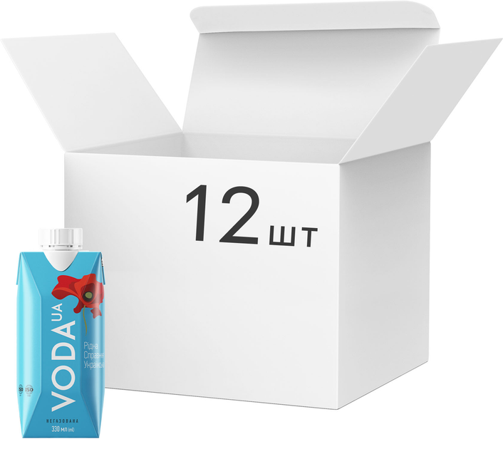 Акція на Упаковка питної негазованої води VodaUA Рідна Справжня Українська Синій 0.33 л х 12 шт від Rozetka