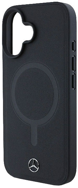 Etui Mercedes-Benz Plain Smooth Leather MagSafe dla iPhone 16 Black (MEHMP16S23RCMK) - obraz 2