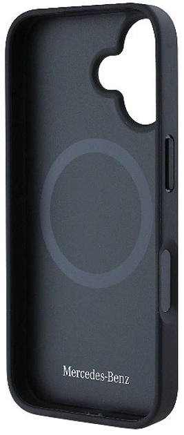 Etui Mercedes-Benz Plain Smooth Leather MagSafe dla iPhone 16 Black (MEHMP16S23RCMK) - obraz 3