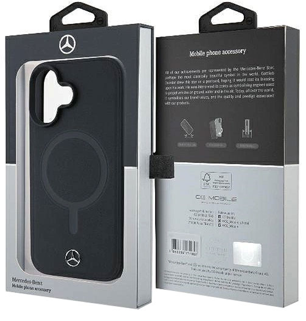 Etui Mercedes-Benz Plain Smooth Leather MagSafe dla iPhone 16 Black (MEHMP16S23RCMK) - obraz 7