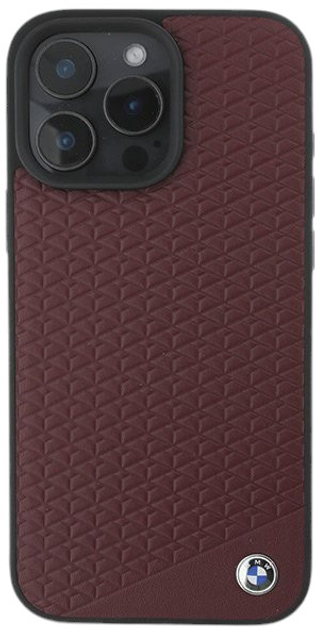 Etui CG Mobile BMW Leather Hot Stamp MagSafe do Apple iPhone 16 Pro Red (BMHMP16X23RDDR) - obraz 3