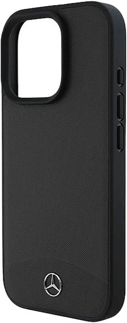 Etui Mercedes-Benz Textured And Plain Leather MagSafe dla iPhone 16 PRO MAX Black (MEHMP16X23RBARK) - obraz 2