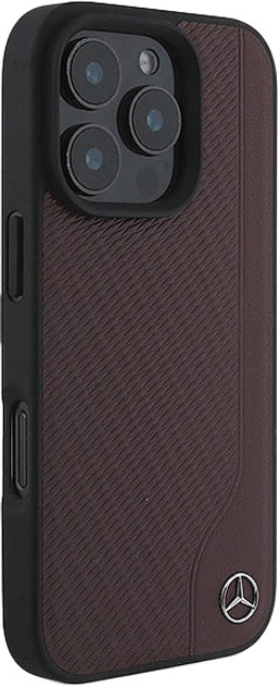Etui Mercedes-Benz Wood Imitation Leather MagSafe dla iPhone 16 PRO MAX Red (MEHMP16X23RBGVR) - obraz 4