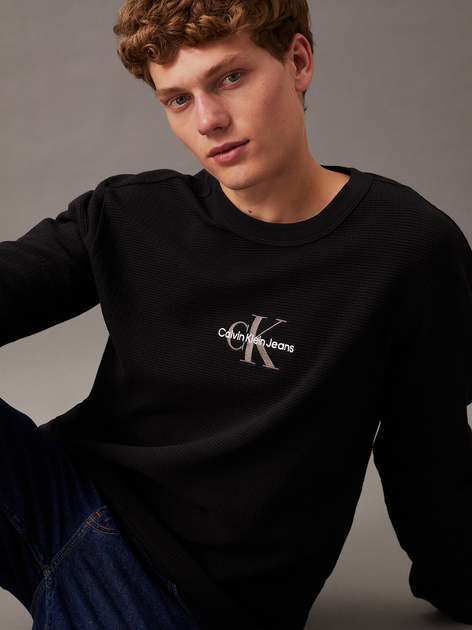 Лонгслів чоловічий Calvin Klein Jeans J30J325647-BEH XL Чорний (8720639008674) - зображення 4