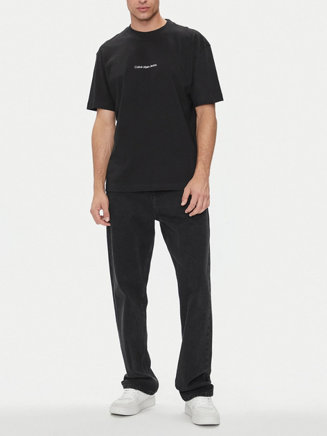 Koszulka męska bawełniana długa Calvin Klein Jeans J30J325688-BEH M Czarna (8720639025077) - obraz 3