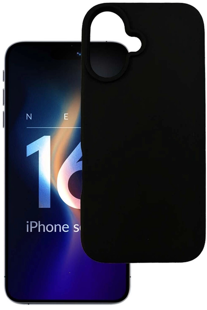 Etui 3mk Silicone Case do Apple iPhone 16 Black (5903108586610) - obraz 1