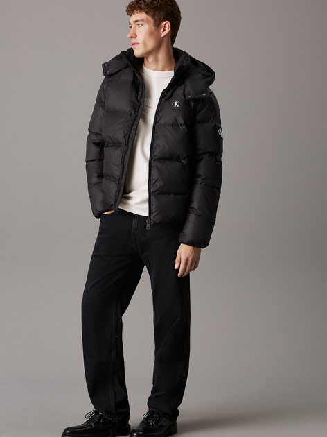 Kurtka puchowa męska zimowa z kapturem Calvin Klein Jeans J30J325946-BEH L Czarna (8720639027019) - obraz 3