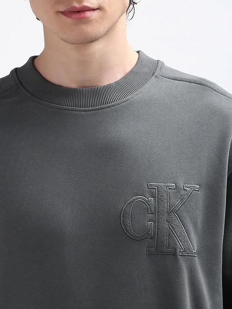 Bluza bez kaptura męska Calvin Klein Jeans J30J325634-PSL S Szara (8720639109555) - obraz 5