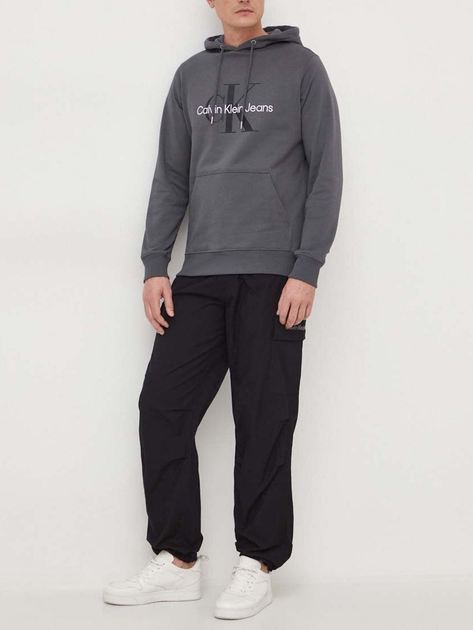 Худі чоловіче Calvin Klein Jeans J30J320805-PSL 2XL Сіре (8720639168408) - зображення 3