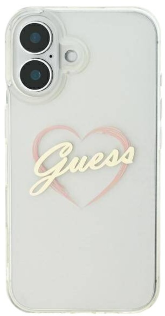 Etui Guess Hardcase IML Heart do Apple iPhone 16 Transparent (GUHCP16SHCHGSPT) - obraz 3