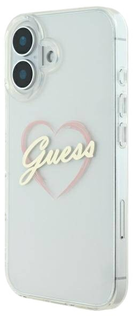 Etui Guess Hardcase IML Heart do Apple iPhone 16 Transparent (GUHCP16SHCHGSPT) - obraz 2