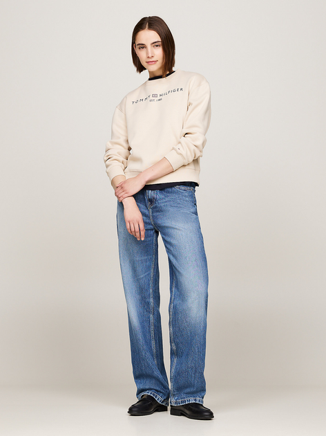 Світшот жіночий Tommy Hilfiger WW0WW39791-ACI XS Бежевий (8720637101353) - зображення 3