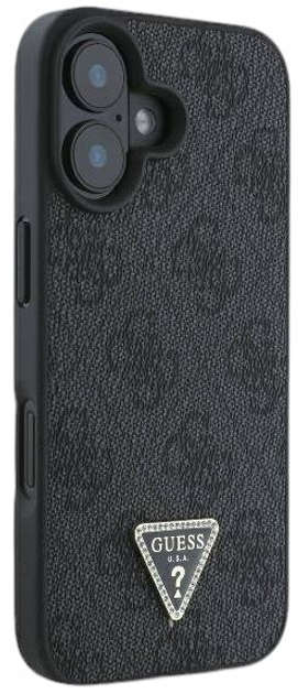 Etui Guess Hardcase Leather 4G Triangle Strass do Apple iPhone 16 Black (GUHCP16SP4TDPK) - obraz 4