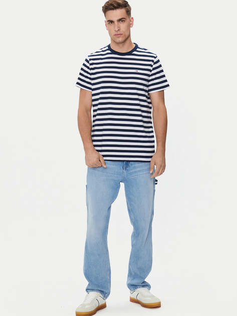 Футболка бавовняна довга чоловіча Tommy Hilfiger DM0DM20420-C1G M Синя (8720637000427) - зображення 3