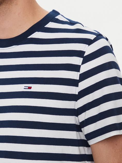 Футболка бавовняна довга чоловіча Tommy Hilfiger DM0DM20420-C1G L Синя (8720637000434) - зображення 4