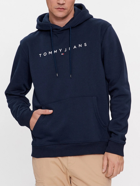 Bluza męska z kapturem kangurka Tommy Jeans DM0DM17985-C1G S Granatowa (8720646053971) - obraz 1