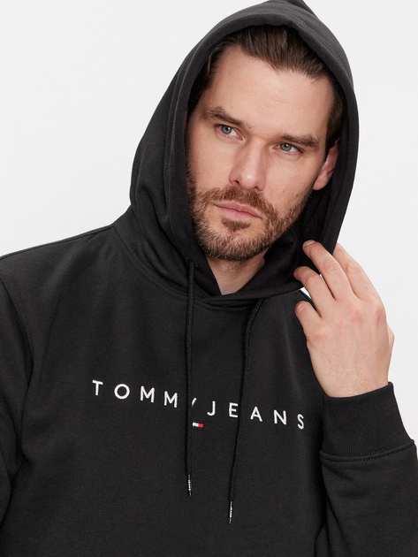 Bluza męska z kapturem kangurka Tommy Jeans DM0DM17985-BDS XL Czarna (8720646061976) - obraz 3