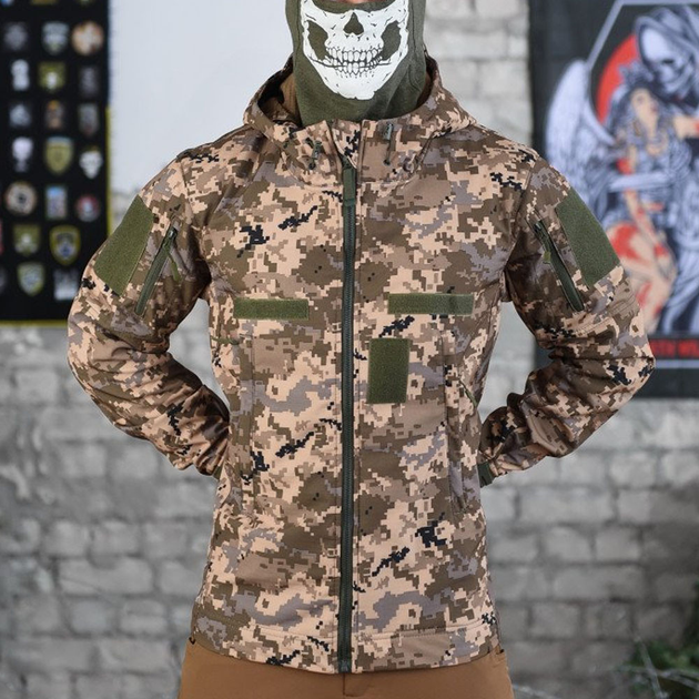 Чоловіча куртка з капюшоном Panopticon Softshell піксель розмір 2XL - зображення 1