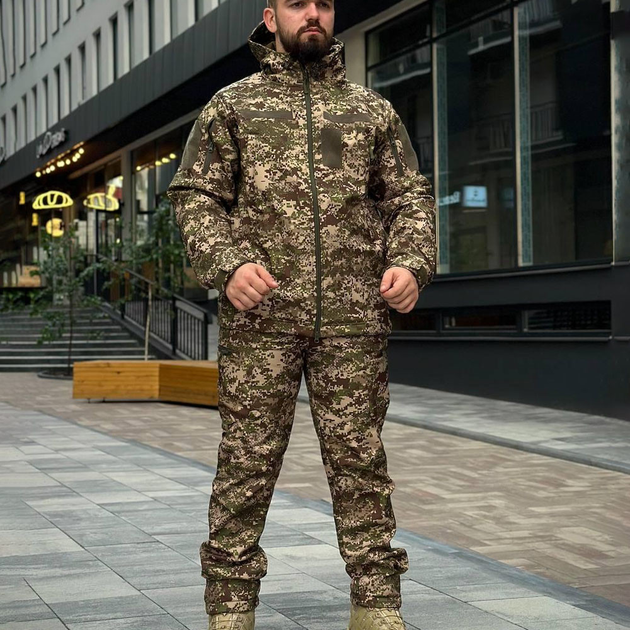 Форма Military куртка з капюшоном + штани Softshell на флісі хижак розмір 2XL - зображення 1