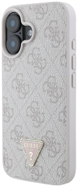 Панель Guess Hardcase Leather Metal Logo Strass Crossbody для Apple iPhone 16 Pink (GUHCP16SP4TDSCPP) - зображення 2