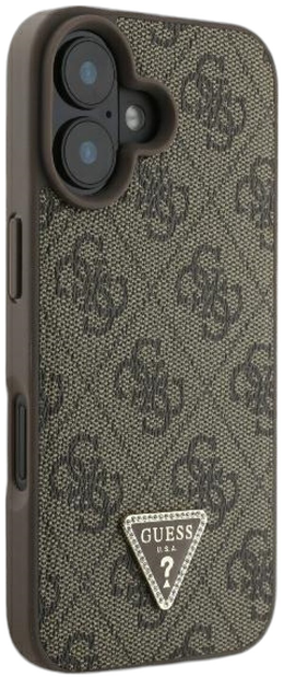 Панель Guess Hardcase Leather Metal Logo Strass Crossbody для Apple iPhone 16 Brown (GUHCP16SP4TDSCPW) - зображення 4