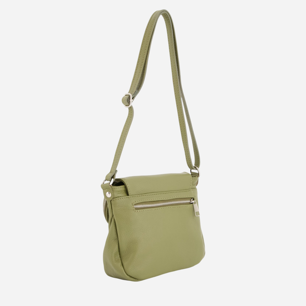 Torebka crossbody damska ze skóry naturalnej VENEZIA W005LEGRTOR097 Zielona (5906140572092) - obraz 2