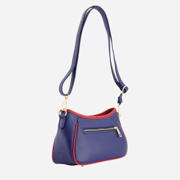 Torebka crossbody damska ze skóry naturalnej VENEZIA D002LENATOR115 Granatowa (5906140579206) - obraz 2