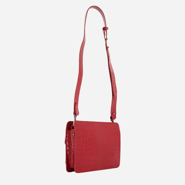 Torebka crossbody damska ze skóry naturalnej VENEZIA D003CRRETOR156 Czerwona (5906140576359) - obraz 2