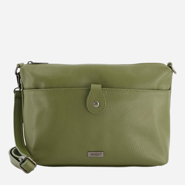 Torebka crossbody damska ze skóry naturalnej VENEZIA D001LEGRTOR003 Zielona (5906140576427) - obraz 1