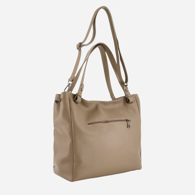 Torba shopper damska ze skóry naturalnej VENEZIA D029LEBRTOR100 Brązowa (5906140581094) - obraz 2