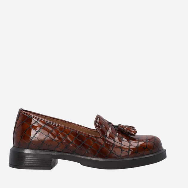 Loafersy damskie lakierowane VENEZIA Y025CRBROBM044 37 24 cm Brązowe (5906140619506) - obraz 1