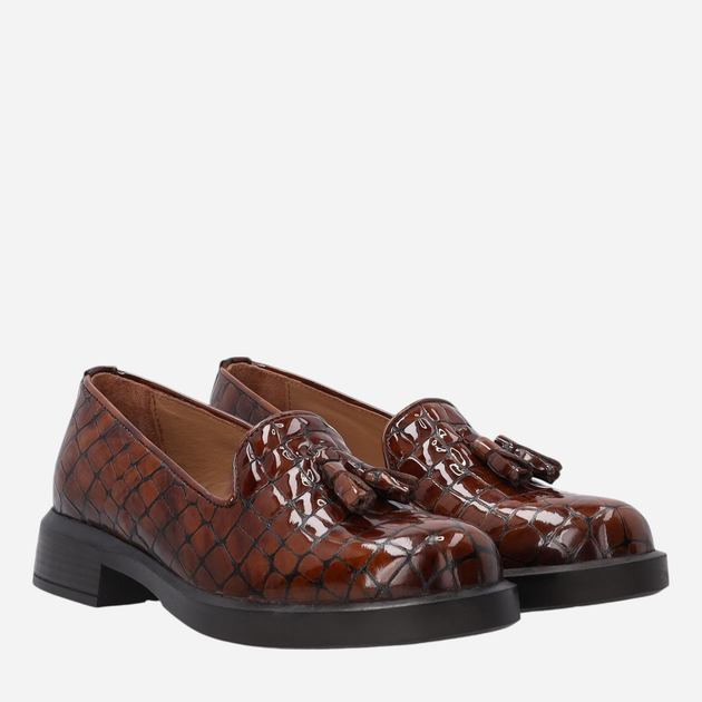 Loafersy damskie lakierowane VENEZIA Y025CRBROBM044 39 25 cm Brązowe (5906140619520) - obraz 2